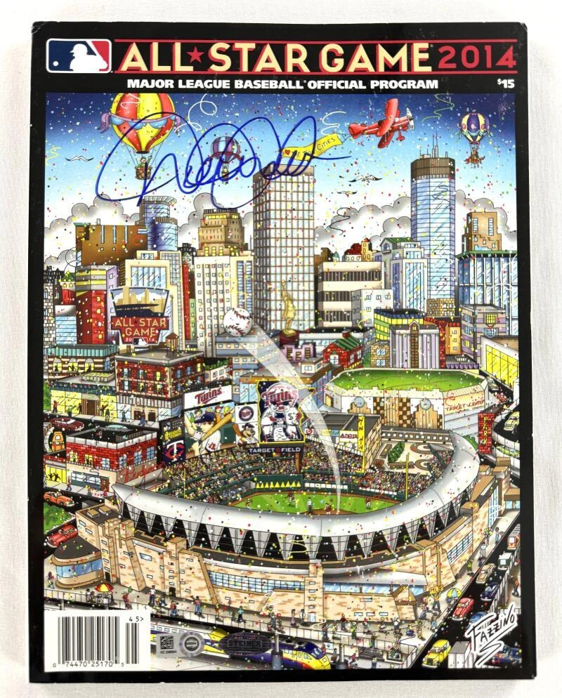 Derek Jeter Signed Autograph 2014 All Star Game Program - Fazzino Art Cover COA