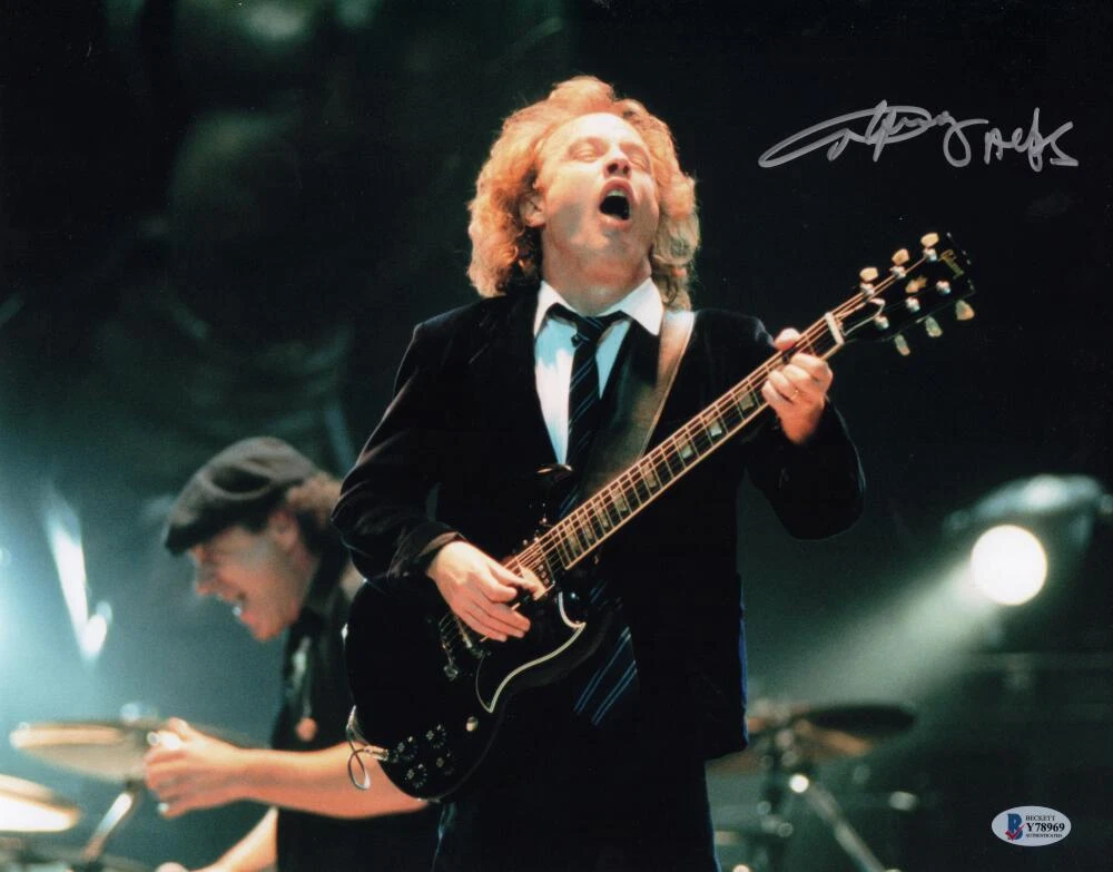 Angus Young AC/DC Signed Autograph 11x14 Photo - Back in Black ACDC Beckett COA