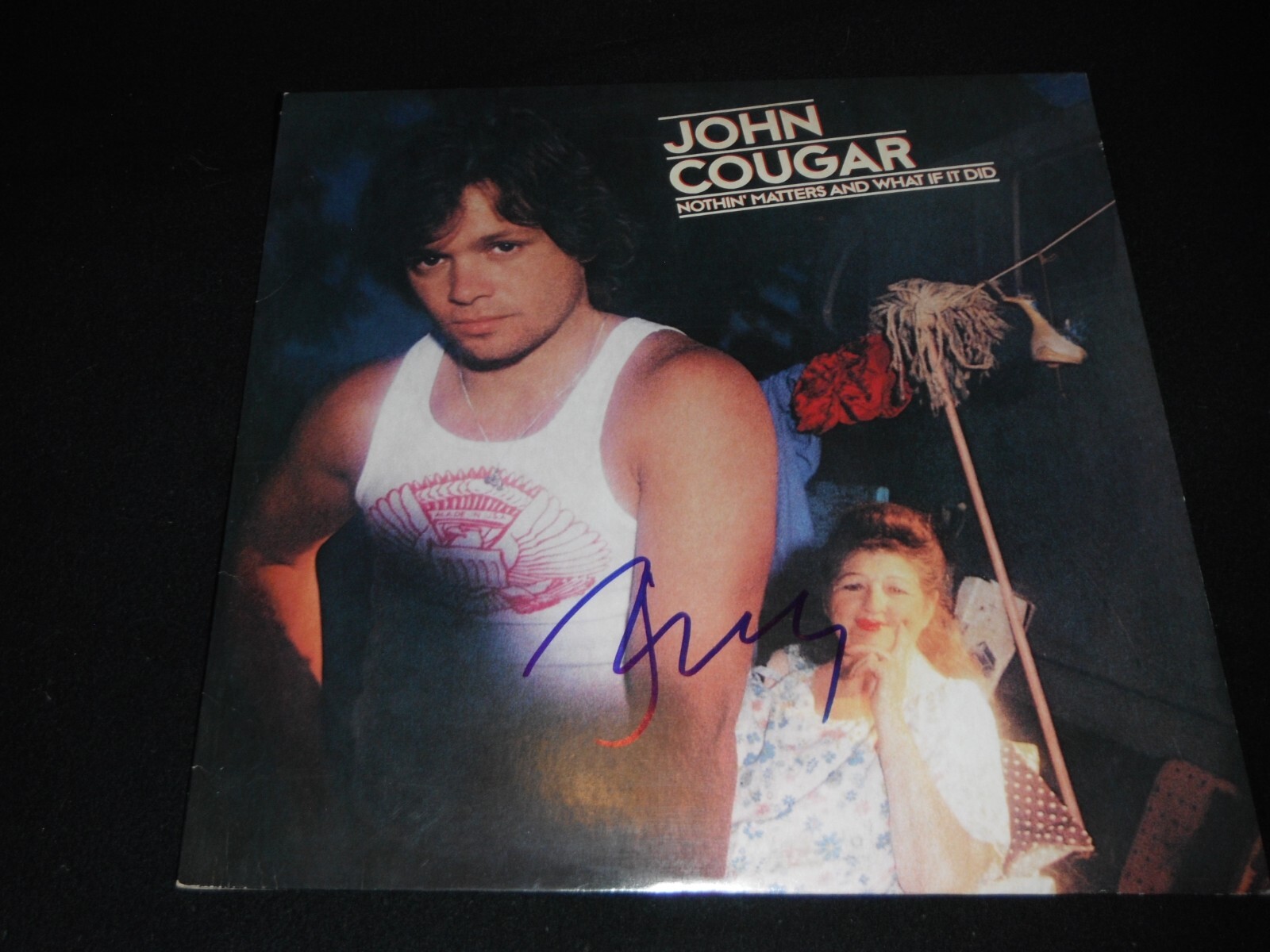 JOHN COUGAR MELLENCAMP SIGNED NOTHIN MATTERS AND WHAT IF IT DID ALBUM