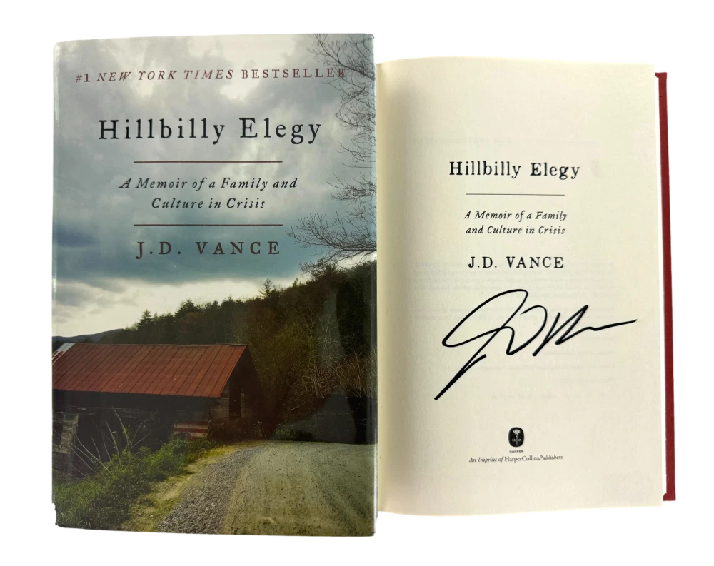 JD Vance Signed Autograph Hillbilly Elegy Book - Donald Trump VP w/ Beckett COA