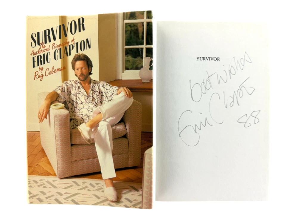 Eric Clapton Signed Autograph Survivor Book - Amazing FULL Signature Beckett COA