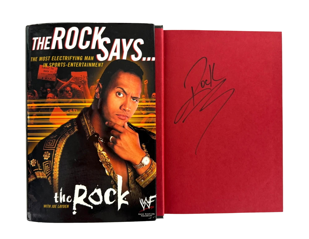 Dwayne Johnson Signed Autograph The Rock Says Book - Hollywood Mega Star JSA COA