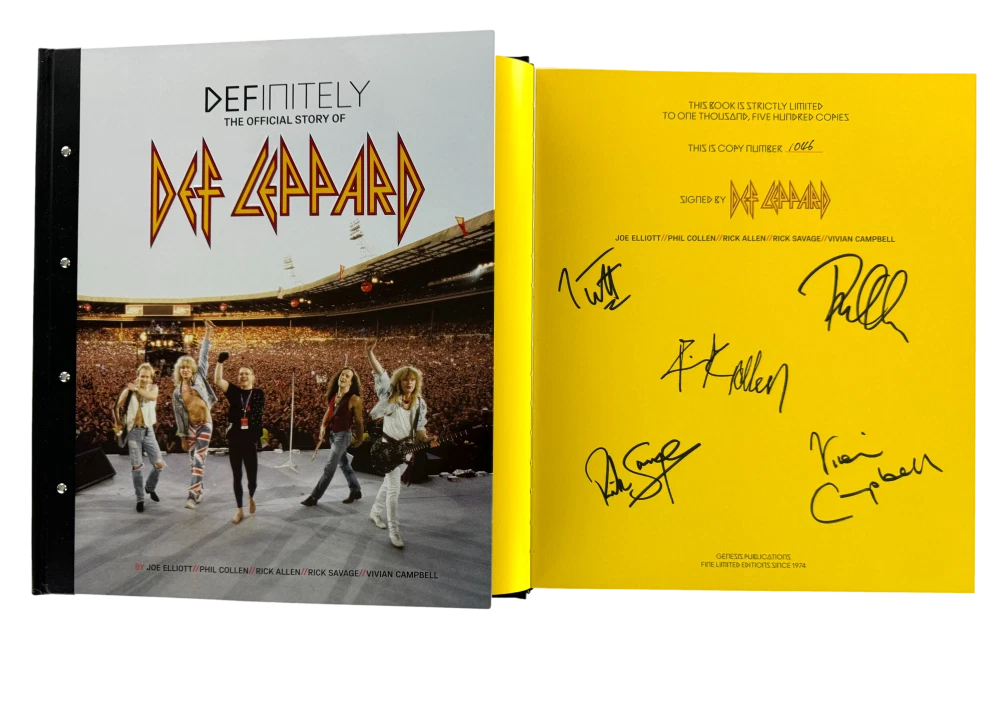 Def Leppard Band Signed Autograph Definitely Book - Rick Allen Joe Elliott + BAS