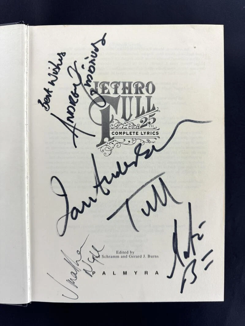 Jethro Tull Band x4 Signed Autograph Lyrics Book - Ian Anderson Martin Barre BAS