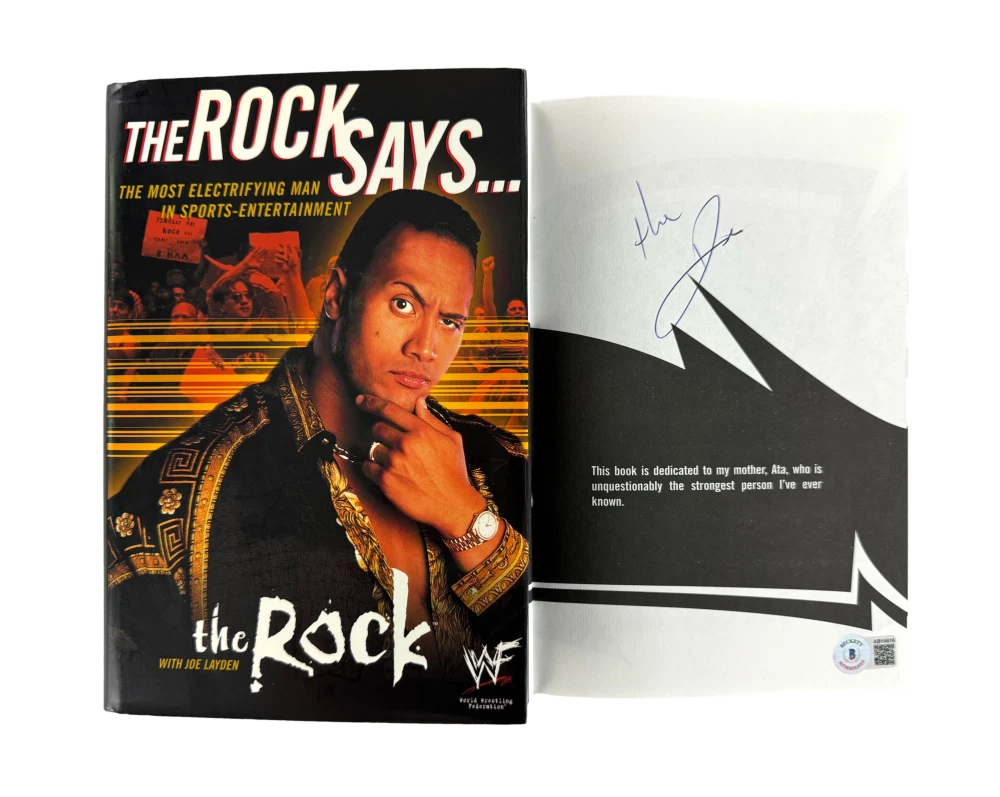 Dwayne Johnson Signed Autograph The Rock Says Book - Jumanji Luke Hobbs Beckett
