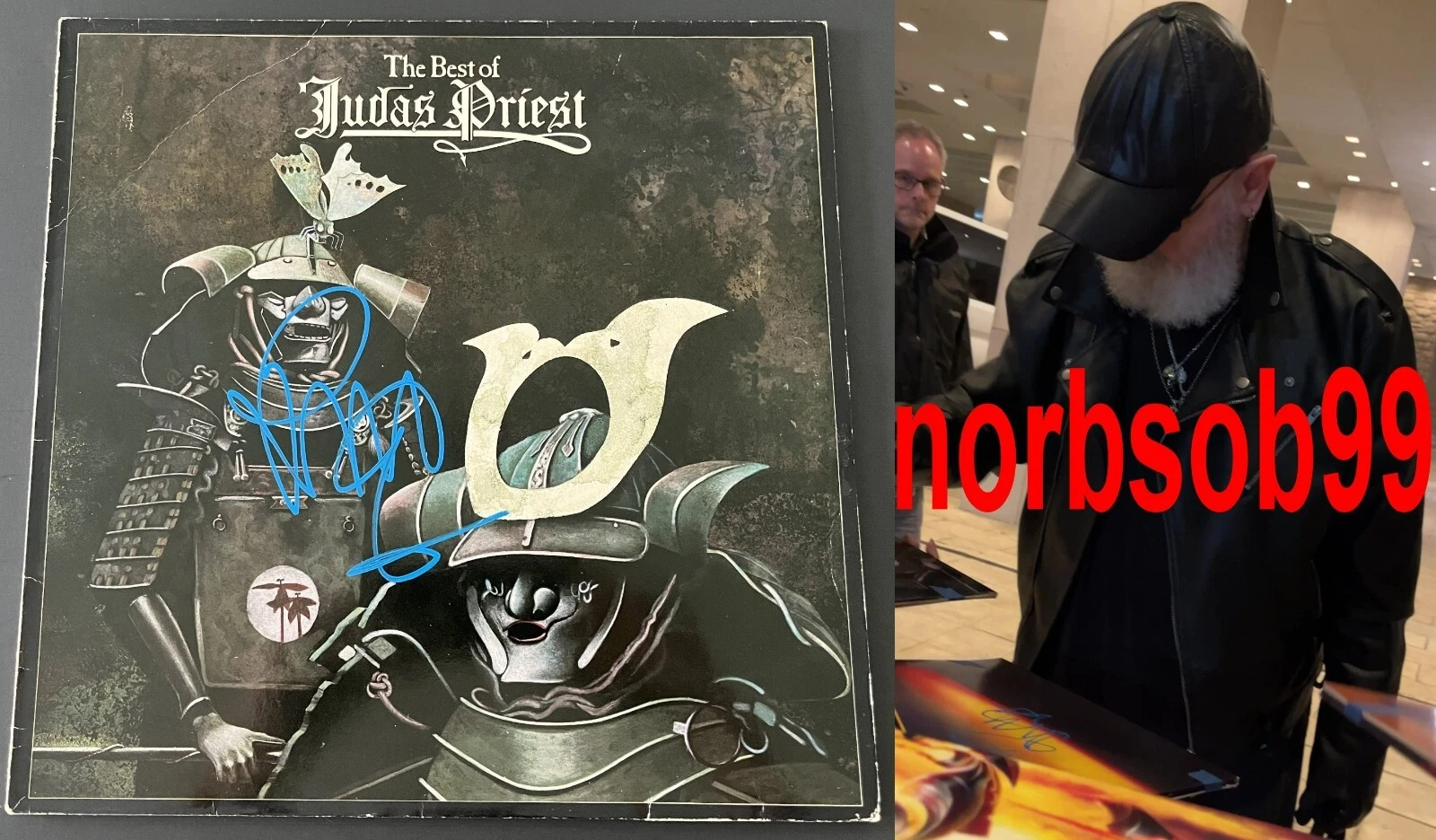 ROB HALFORD SIGNED THE BEST OF JUDAS PRIEST VINYL wEXACT VIDEO PROOF BECKETT COA