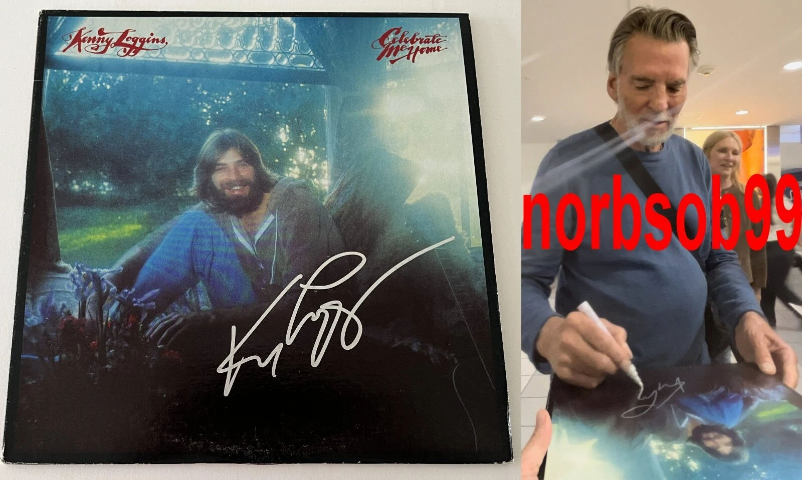 KENNY LOGGINS SIGNED CELEBRATE ME HOME VINYL ALBUM w/EXACT PROOF & BECKETT COA