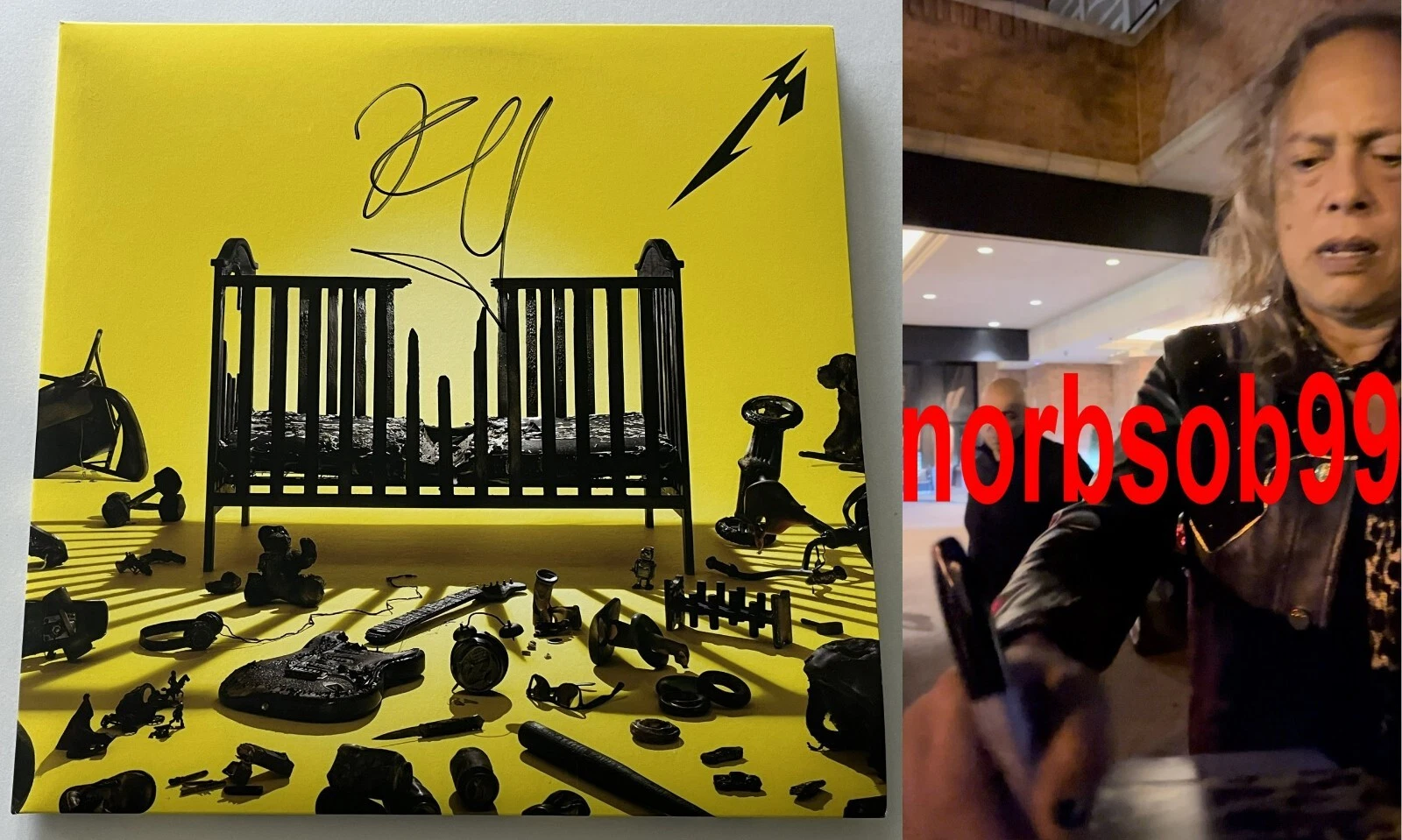 KIRK HAMMETT SIGNED METALLICA 72 SEASONS VINYL w/EXACT VIDEO PROOF BECKETT COA