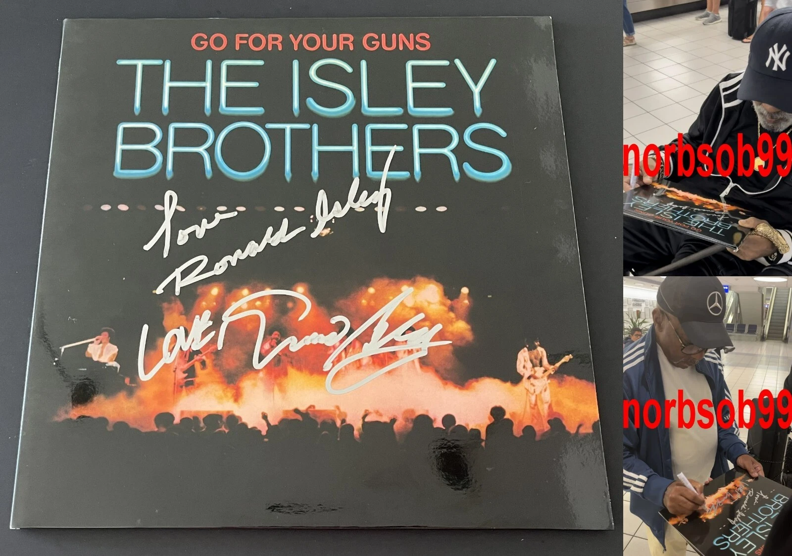 THE ISLEY BROTHERS RONALD SIGNED GO FOR YOUR GUNS VINYL wEXACT PROOF BECKETT COA