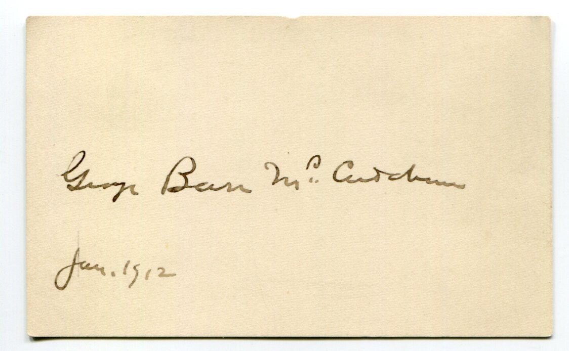 George Barr McCutcheon Author Brewster's Millions Graustark Signed Autograph