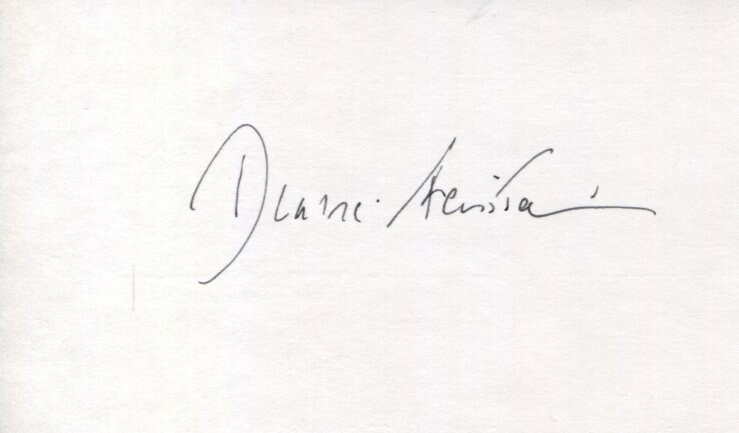 Dianne Feinstein California US Senator San Francisco Mayor Signed Autograph