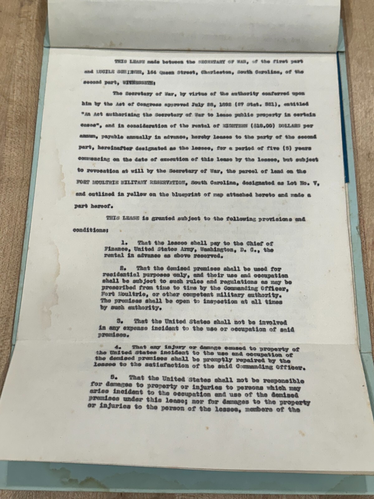 Harry Hines Woodring Secretary of War Governor of Kansas Signed Autograph Lease