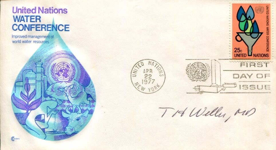 THOMAS HUCKLE WELLER NOBEL PRIZE MEDICINE VIROLOGIST POLIO SIGNED AUTOGRAPH FDC COLLECTIBLE MEMORABILIA