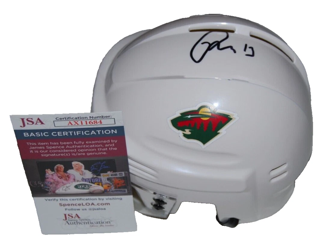 MARCO ROSSI signed (MINNESOTA WILD) autographed Mini Hockey Helmet JSA AX11684