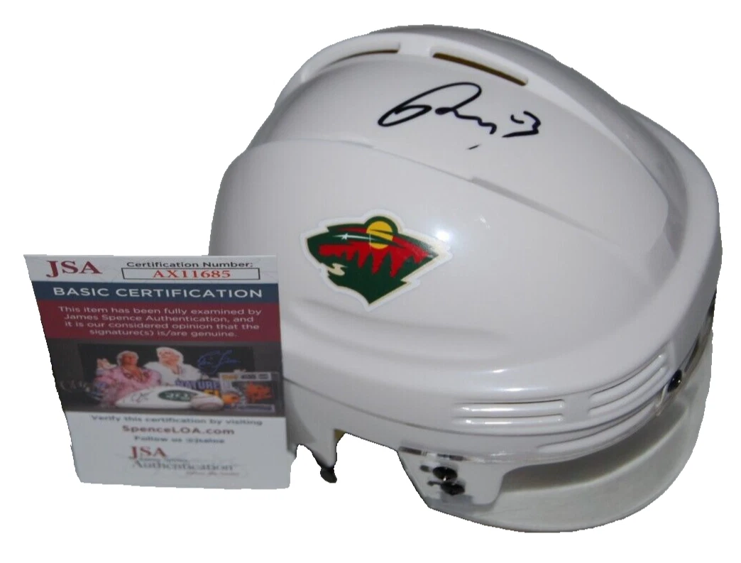 MARCO ROSSI signed (MINNESOTA WILD) autographed Mini Hockey Helmet JSA AX11685