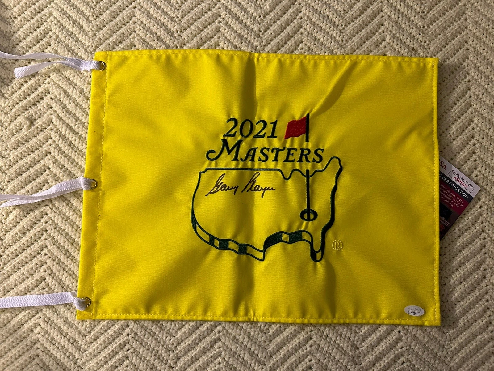 Gary Player SIGNED 2021 Masters Golf Flag Augusta JSA Authenticated COA