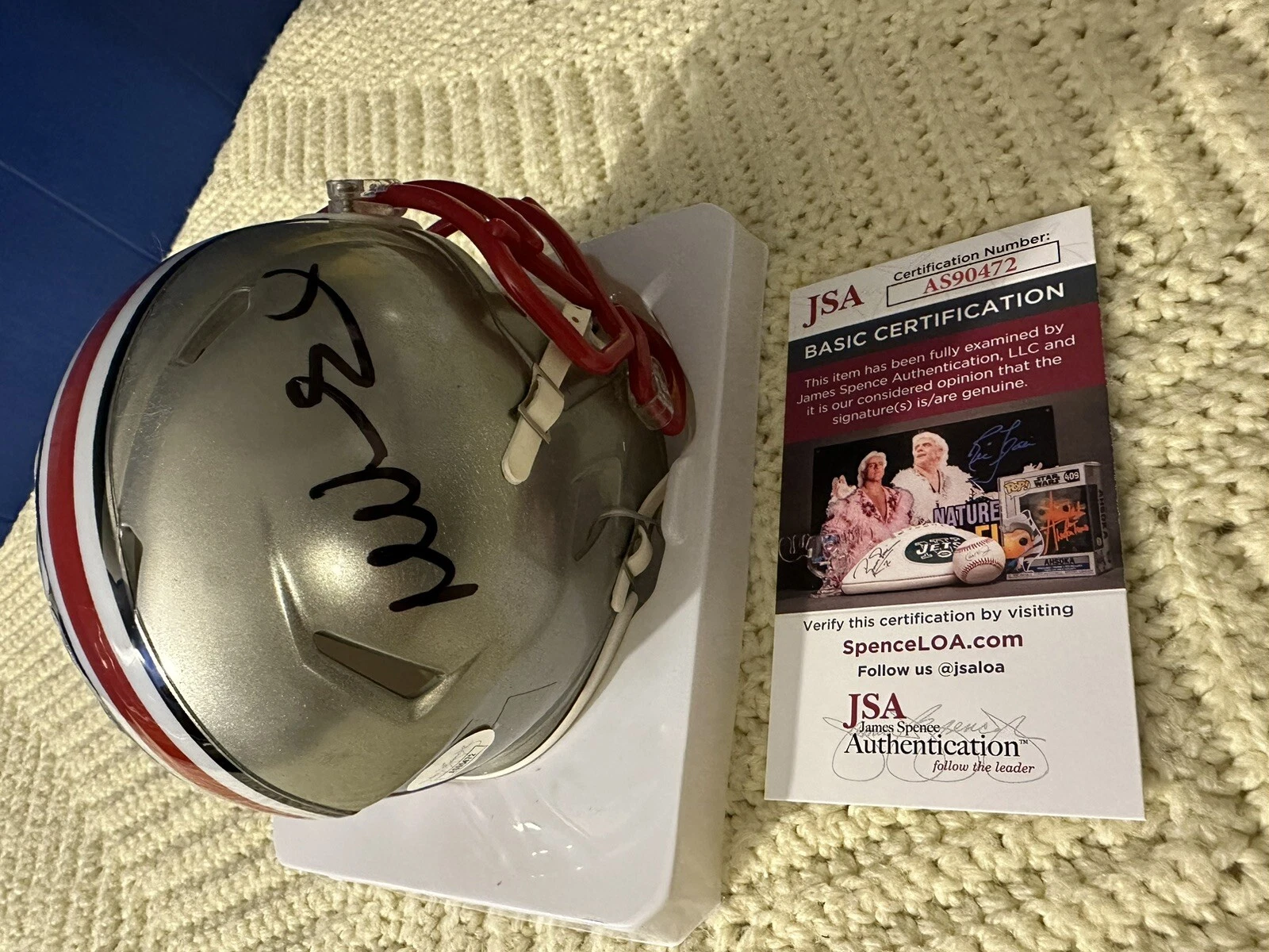 Mike Vrabel Signed Mini Helmet OSU Buckeyes JSA Authentication COA