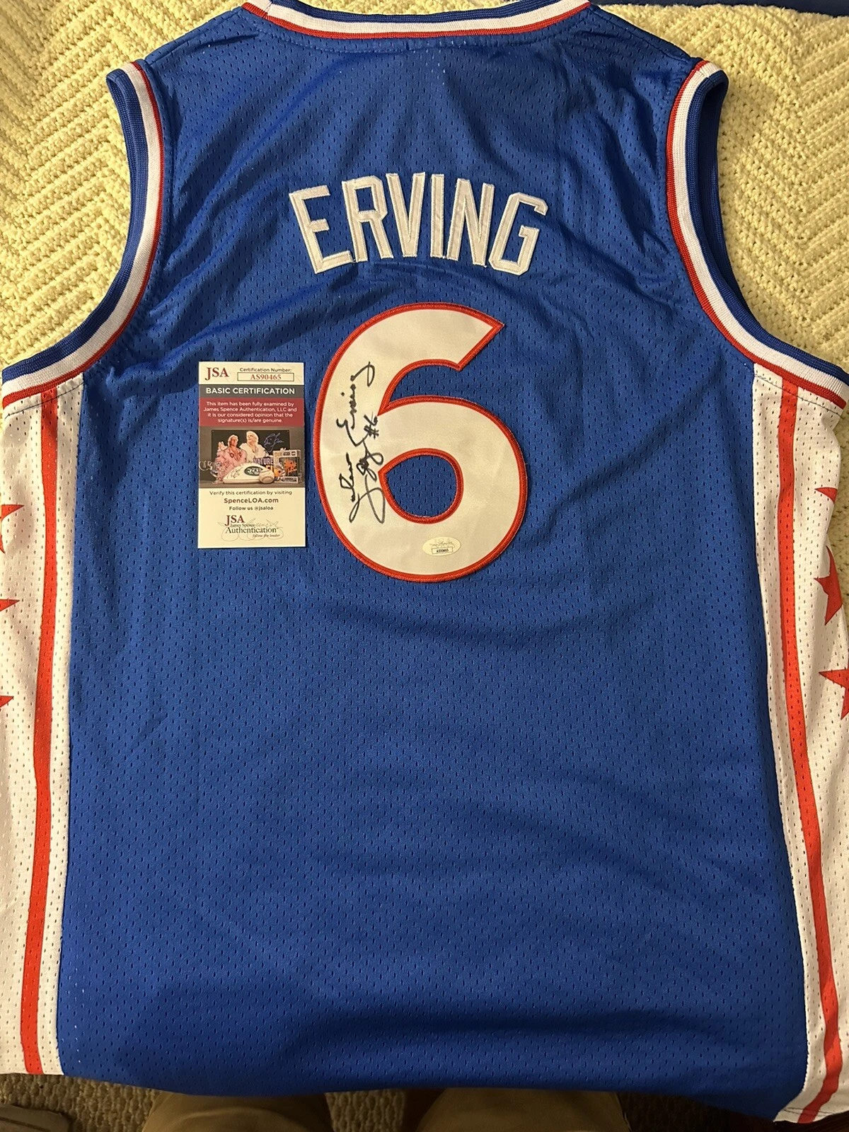 Julius Erving SIGNED Jersey Stitched XL JSA Authentication COA Doctor Dr J