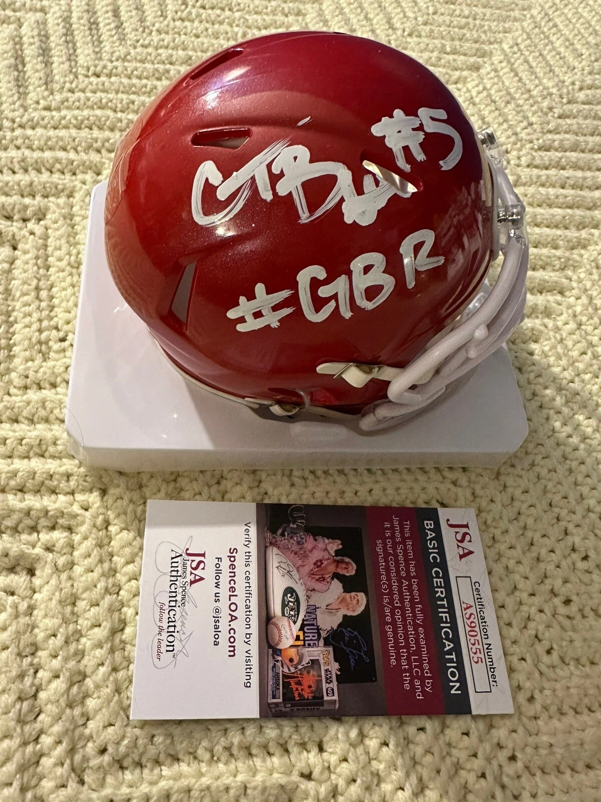 Cam Taylor-Britt Signed Mini Helmet JSA Authenticated COA Nebraska GBR