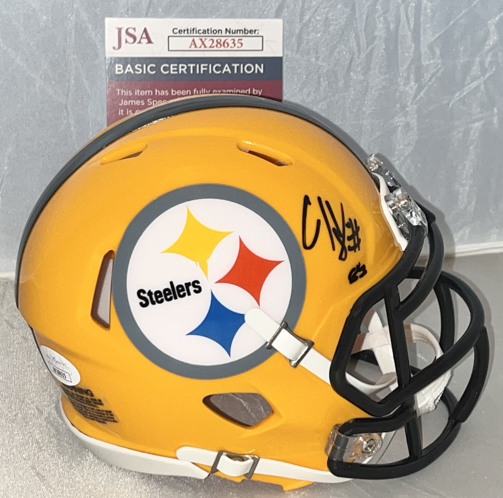 Connor Heyward signed Pittsburgh Steelers Yellow mini helmet autographed JSA COA