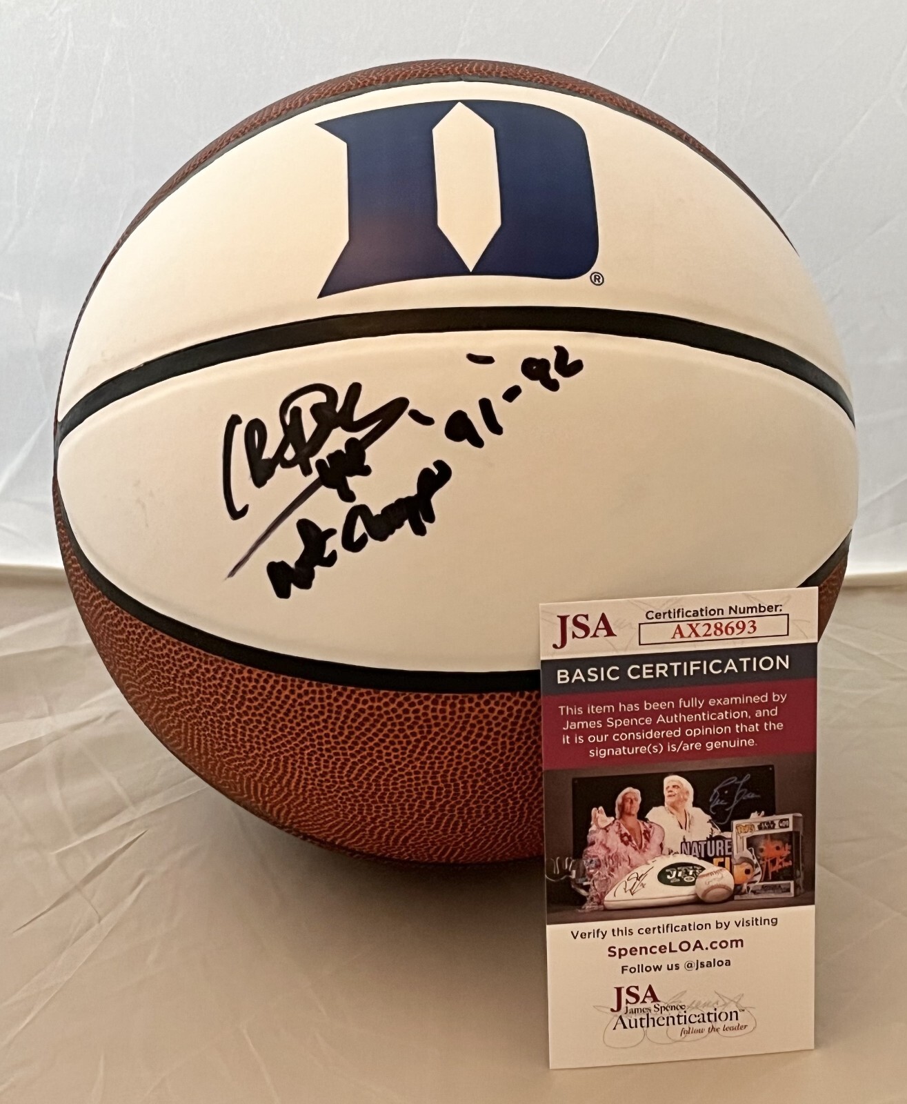 Cherokee Parks signed Full Size Duke Blue Devils Logo Basketball Ball JSA