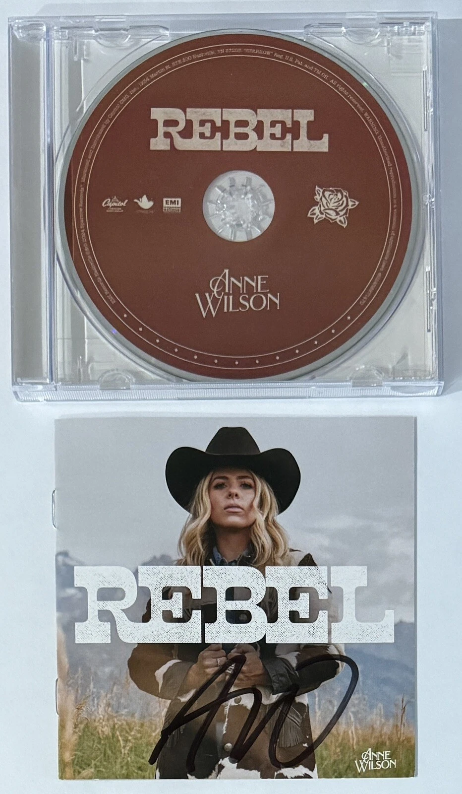 ANNE WILSON SIGNED CD COVER BOOK & REBEL CD BAS BECKETT COA AUTOGRAPHED PICTURE