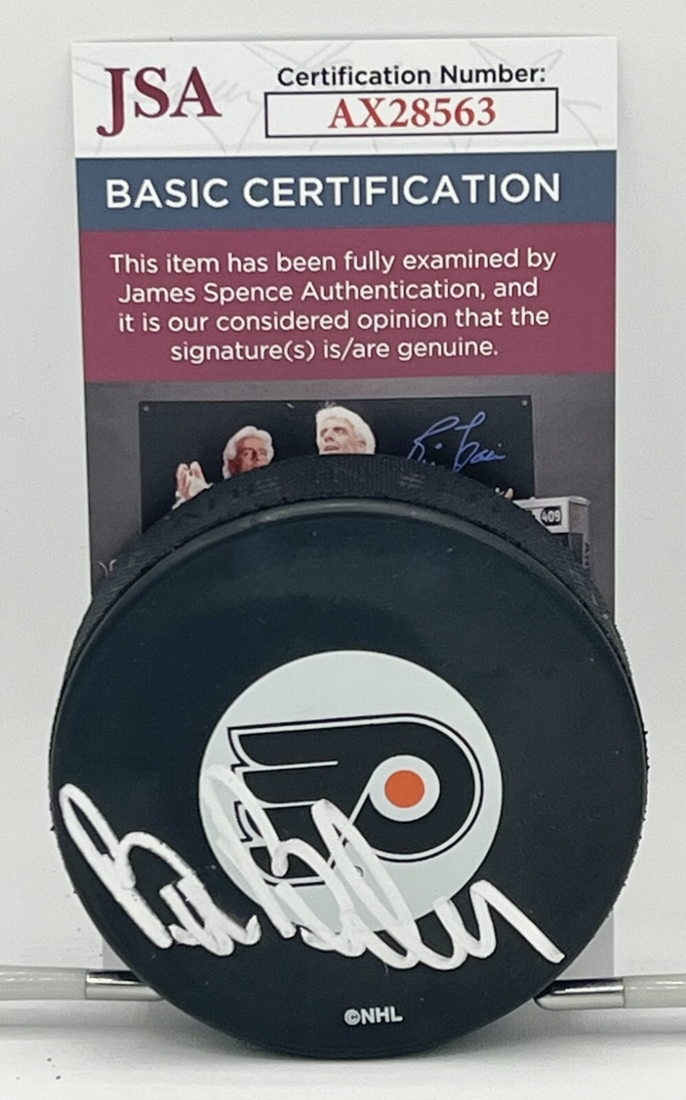 Bill Barber signed Philadelphia Flyers Logo Puck autographed JSA