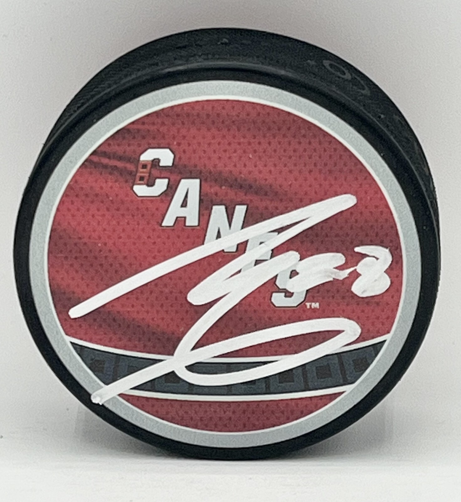 Brendan Lemieux signed Carolina Hurricanes Reverse Retro Puck autographed Canes