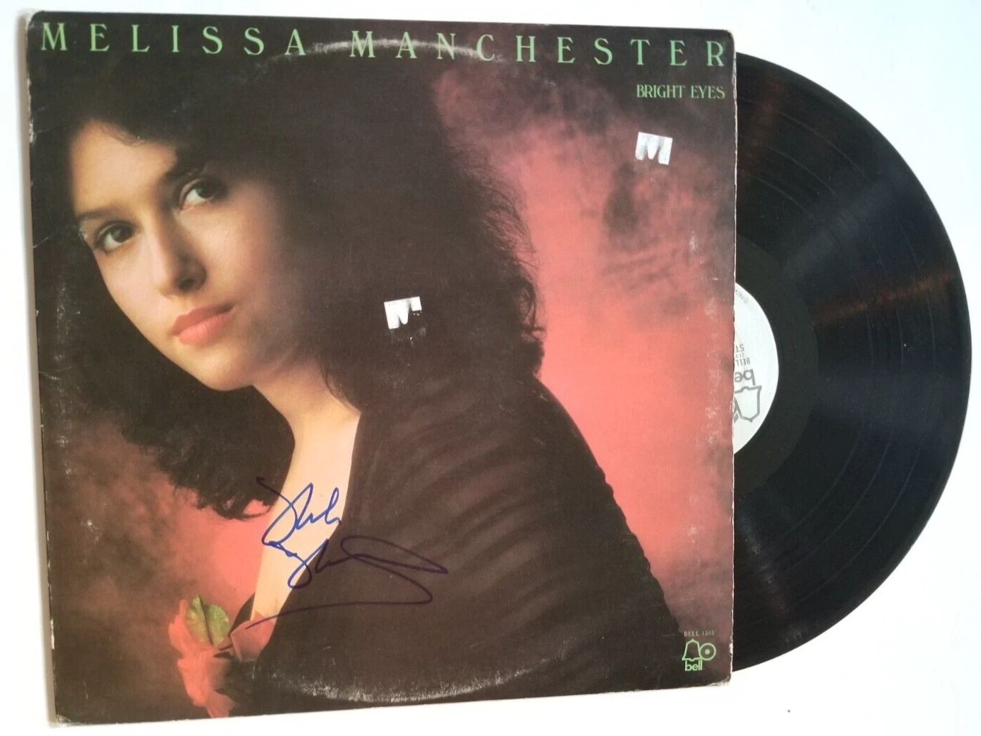 Melissa Manchester REAL hand SIGNED Bright Eyes Vinyl Record COA Autographed