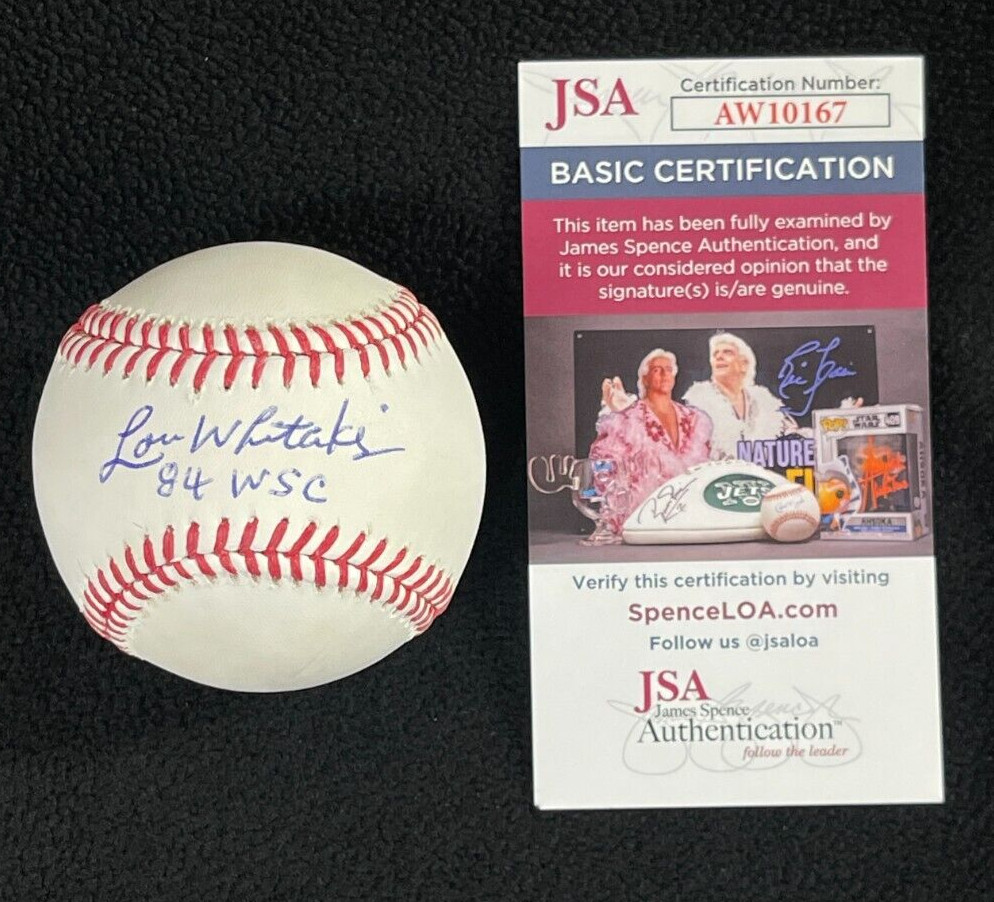 Lou Whitaker Signed & Inscribed Detroit Tigers OML Baseball JSA COA