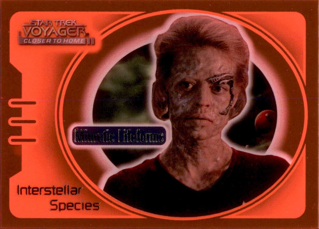 1999 STAR TREK VOYAGER INTERSTALLAR MIMETIC LIFEFORMS ORANGE CARD IS5 ORANGE COLLECTIBLE MEMORABILIA