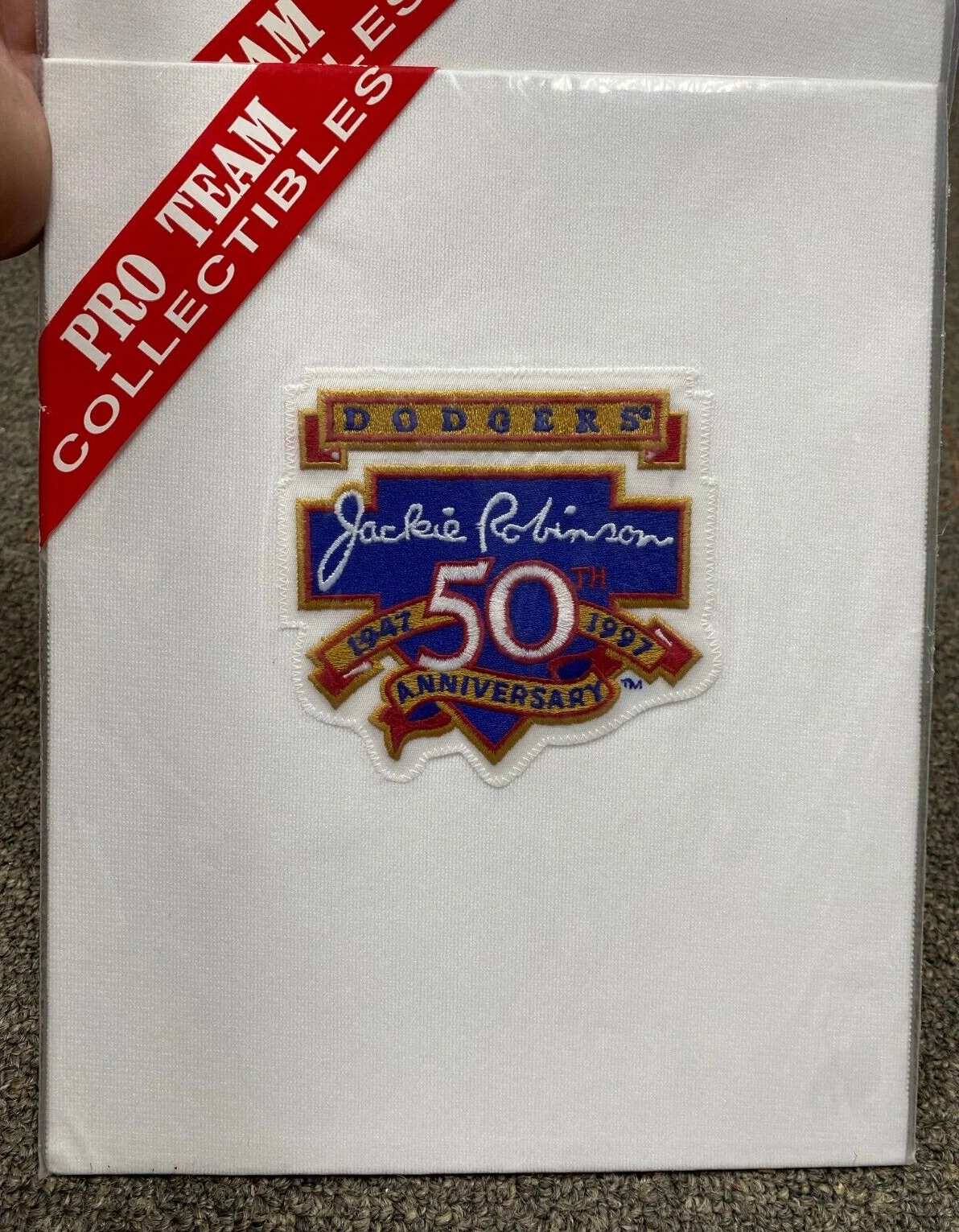 PRO TEAM COLLECTIBLES JACKIE ROBINSON DODGERS 50TH ANNIVERSARY EMBLEM PATCH RARE