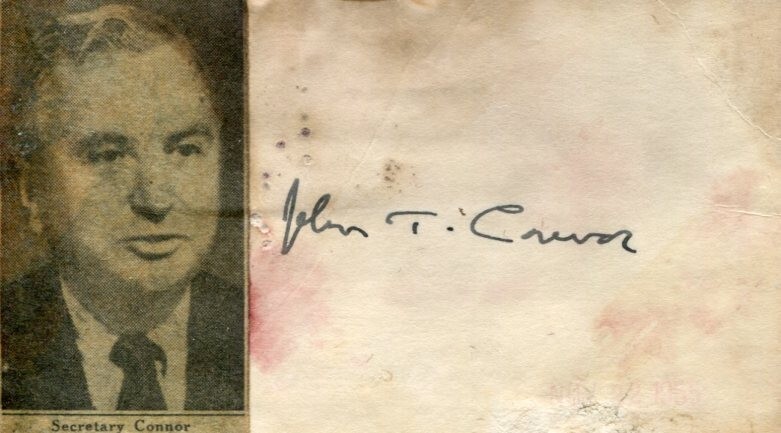 John T. Connor US Secretary of Commerce Rockefeller Commission Signed Autograph