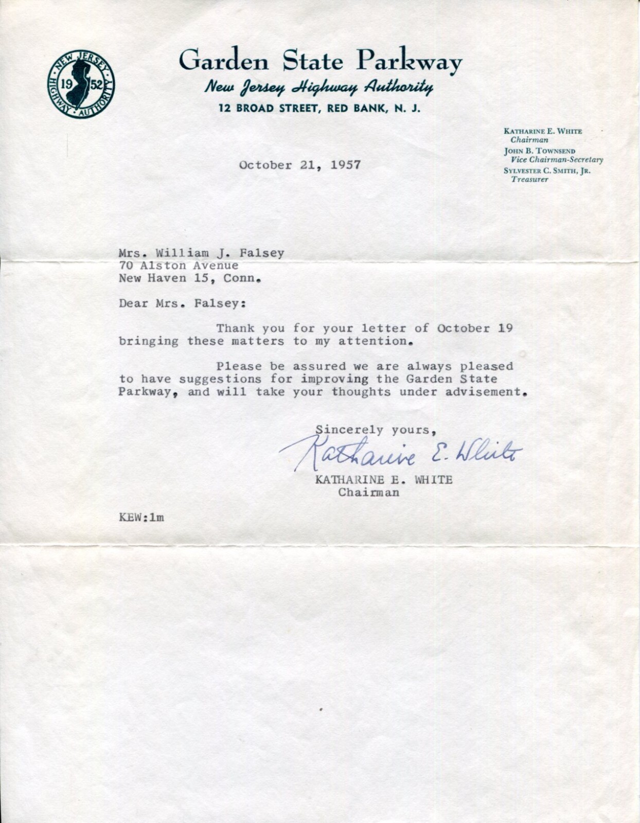 Katharine E. White US Ambassador to Denmark LBJ Signed Autograph TSL