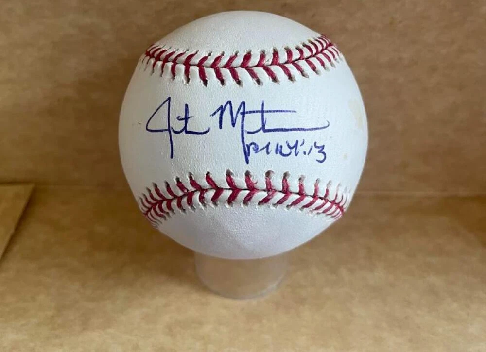 JUSTIN MASTERSON RED SOX SIGNED AUTOGRAPHED M.L. BASEBALL BECKETT AUTH