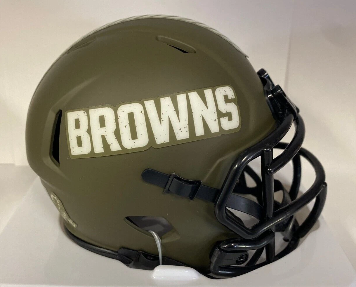 CLEVELAND BROWNS TEAM LOGO SALUTE TO SERVICE NFL FOOTBALL MINI HELMET RARE