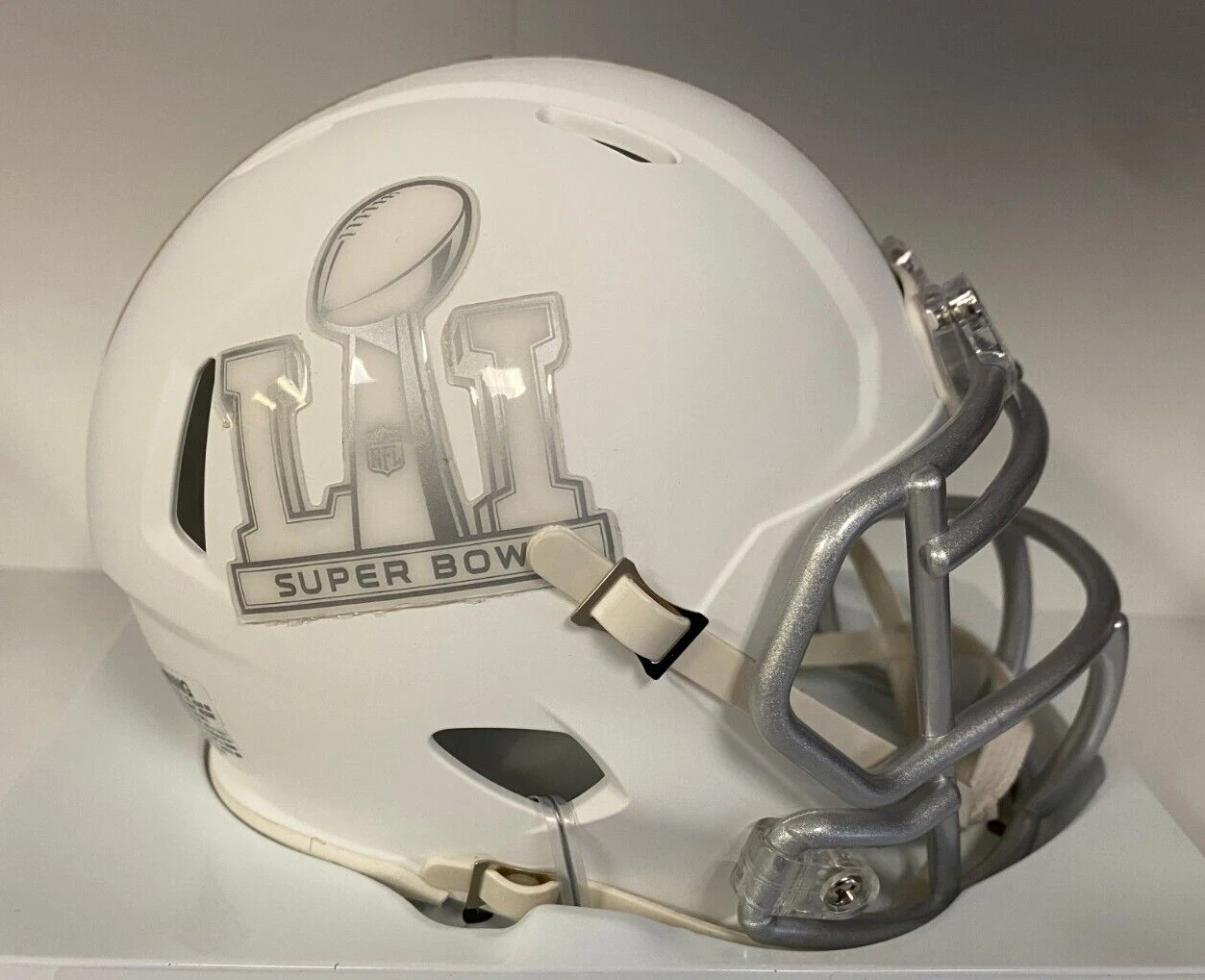 NFL FOOTBALL SUPER BOWL LI LOGO MINI HELMET UNSIGNED