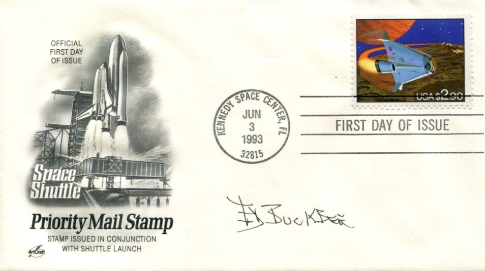 Ed Buckbee NASA Space Author he Real Space Cowboys Signed Autograph FDC