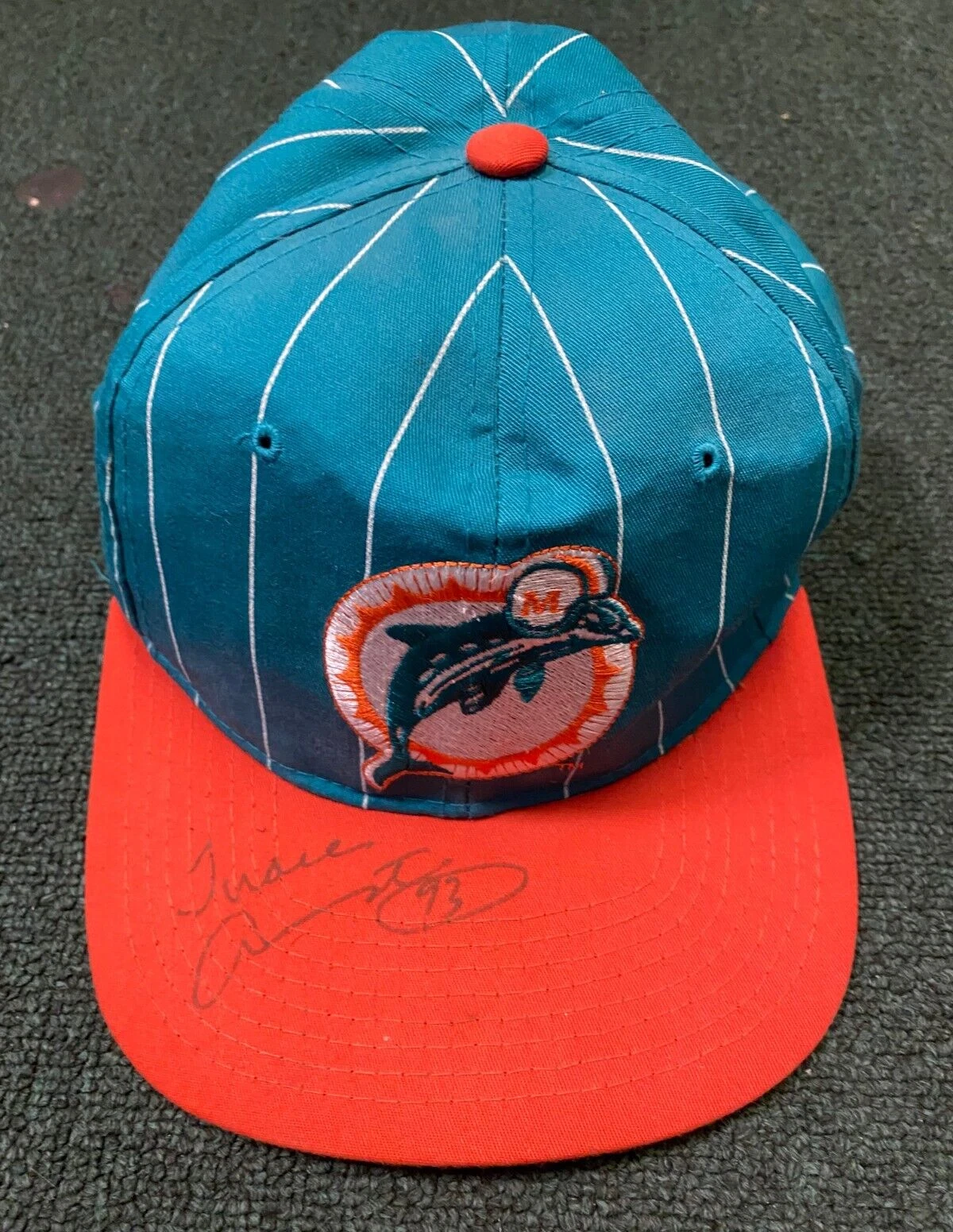 TRACE ARMSTRONG MIAMI DOLPHINS SIGNED AUTOGRAPHED STARTER VINTAGE HAT W/COA