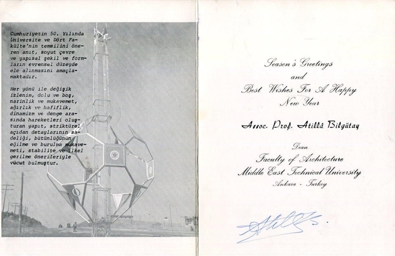 Atilla Bilgutay Turkish Architect Professor Middle East Technic Signed Autograph