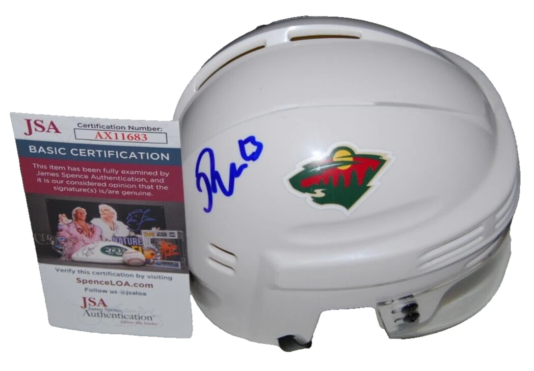 MARCO ROSSI signed (MINNESOTA WILD) autographed Mini Hockey Helmet JSA AX11683