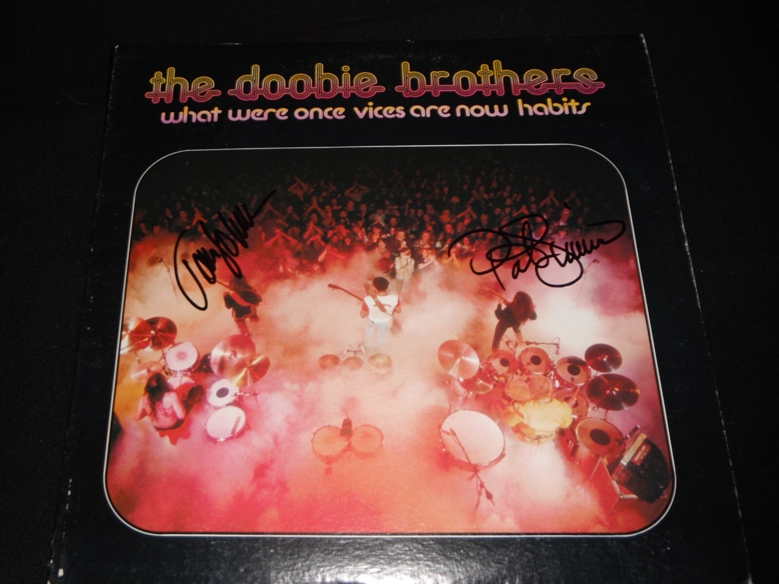 THE DOOBIE BROTHERS SIGNED TOM JOHNSTON AND PATRICK SIMMONS WHAT WERE ONCE ALBUM COLLECTIBLE MEMORABILIA