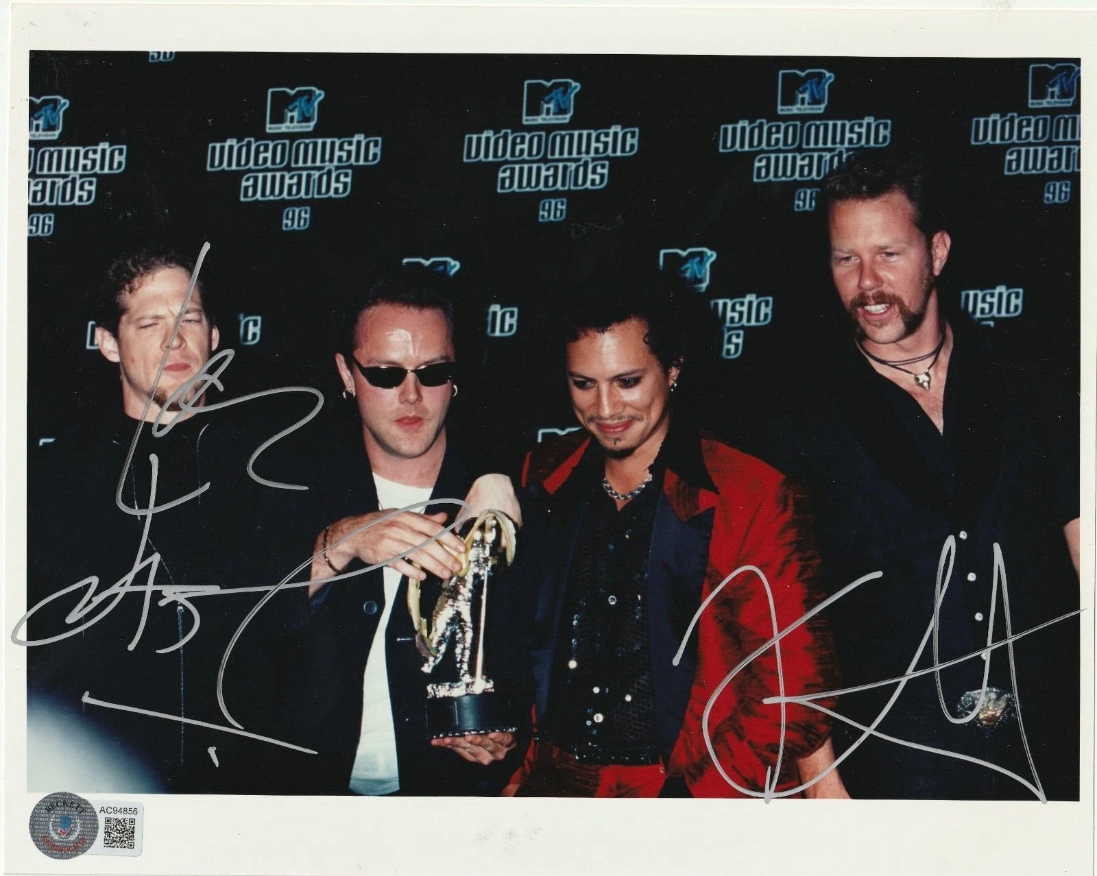 KIRK, LARS & JASON Signed METALLICA 8x10 PHOTO Beckett BAS LOA