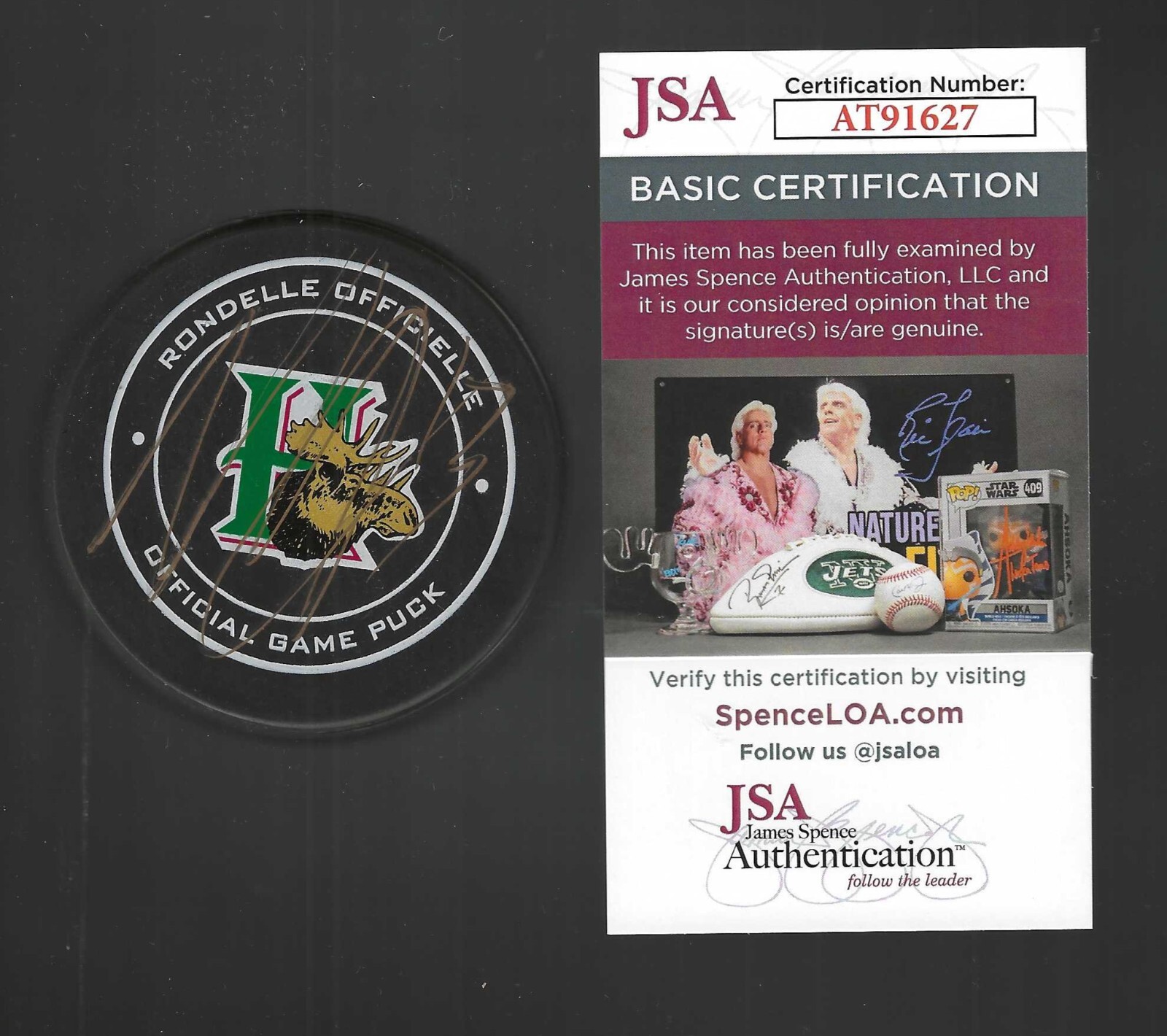 Nico Hischier Signed Halifax Mooseheads Official Game Puck NJ Devils JSA COA