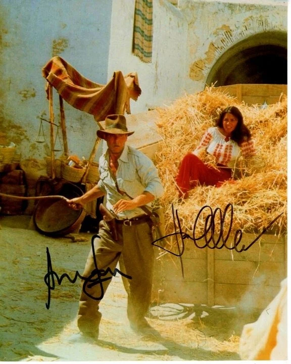 HARRISON FORD and KAREN ALLEN signed 8x10 INDIANA JONES photo
