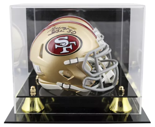 49ERS GEORGE ODUM AUTHENTIC SIGNED SPEED MINI HELMET W/ CASE BAS WITNESSED COLLECTIBLE MEMORABILIA