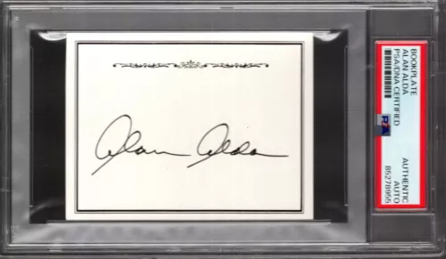 ALAN ALDA HAND SIGNED BOOKPLATE HAWKEYE PIERCE MASH ACTOR PSA SLABBED COLLECTIBLE MEMORABILIA
