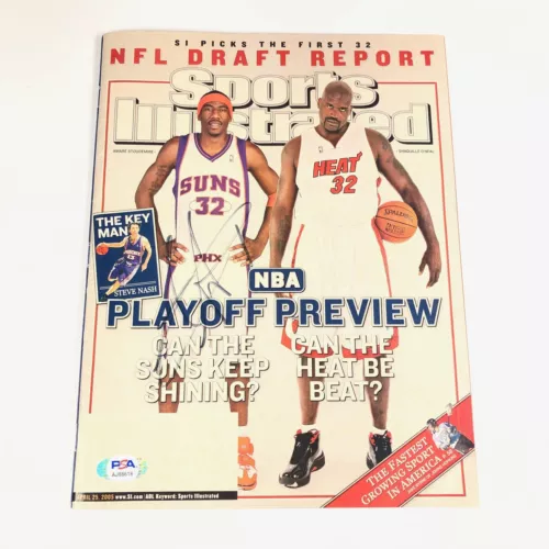 AMARE STOUDEMIRE SIGNED SPORTS ILLUSTRATED MAGAZINE PSA/DNA PHOENIX SUNS AUTOGRA COLLECTIBLE MEMORABILIA