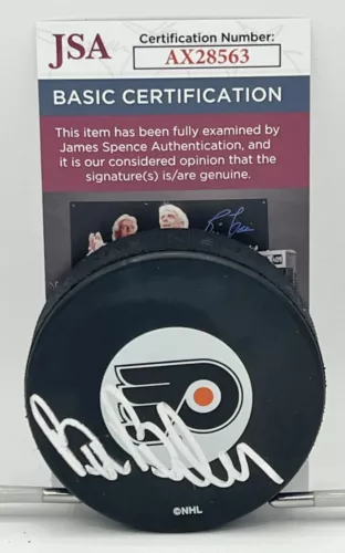 BILL BARBER SIGNED PHILADELPHIA FLYERS LOGO PUCK AUTOGRAPHED JSA COLLECTIBLE MEMORABILIA