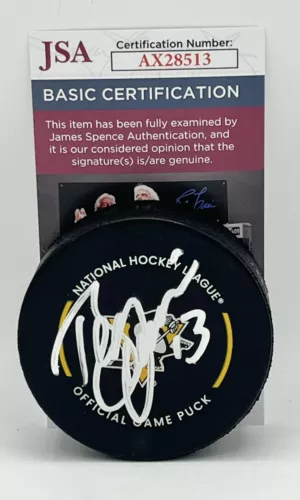 BILL GUERIN SIGNED PITTSBURGH PENGUINS OFFICIAL GAME PUCK AUTOGRAPHED JSA COLLECTIBLE MEMORABILIA